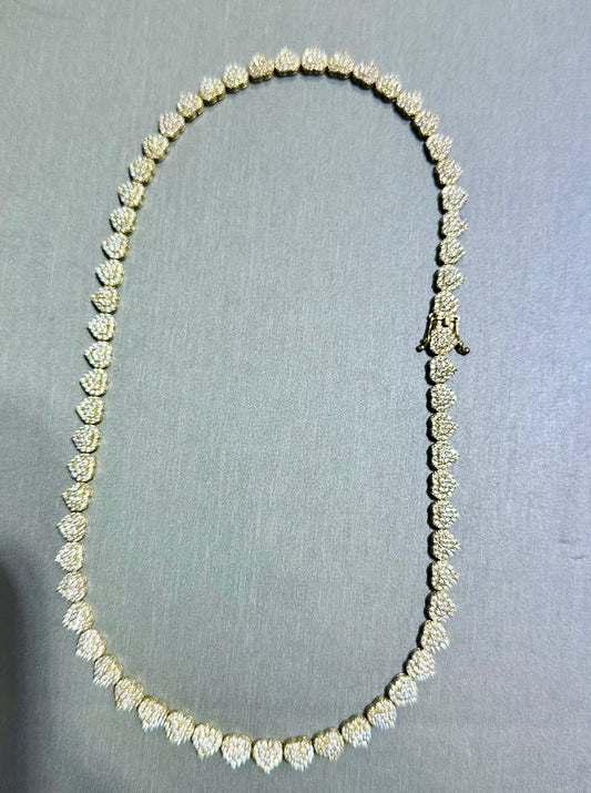 14k Stone heart choker necklace