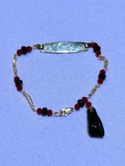 14k baby Id bracelet black hand