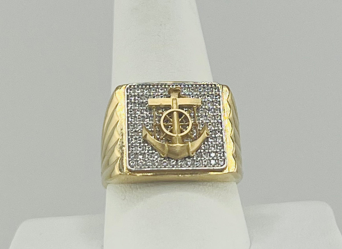 14k ring men anchor