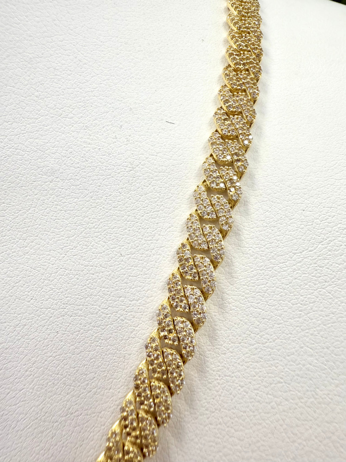 14k Monaco necklace choker with stones 16”long 5mm unisex