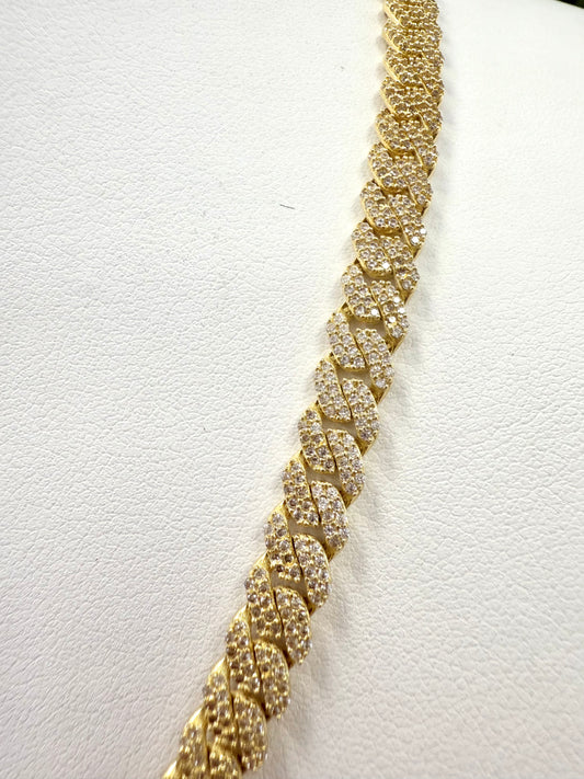 14k Monaco necklace choker with stones 18”long 5mm unisex