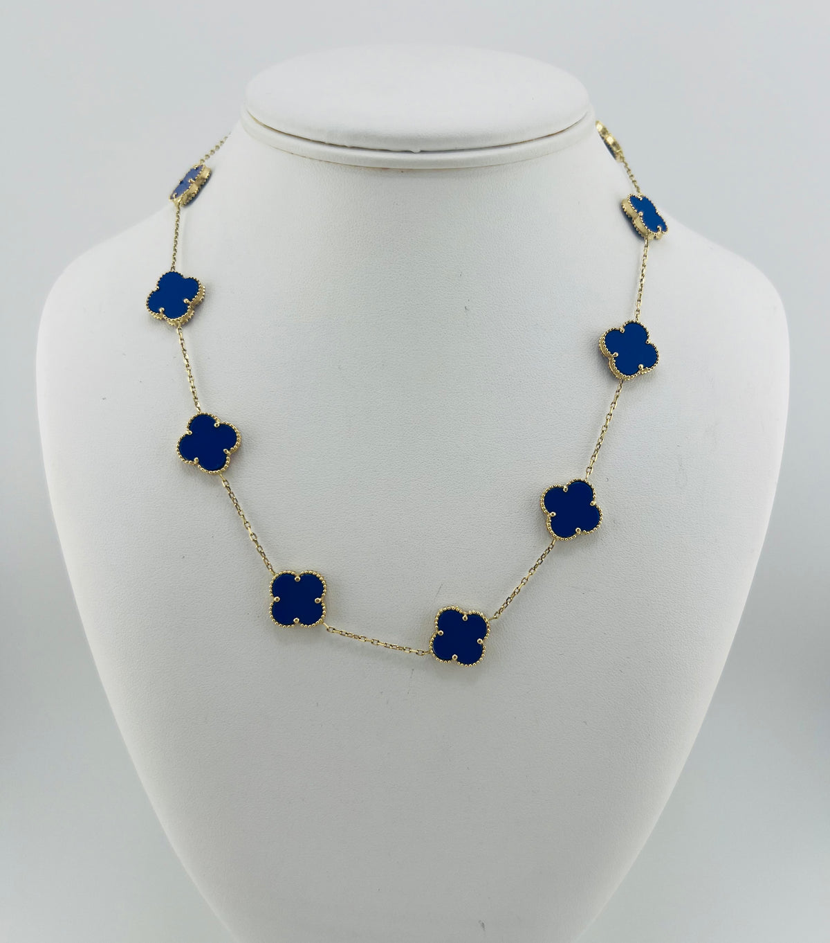 14k necklace navy blue flower