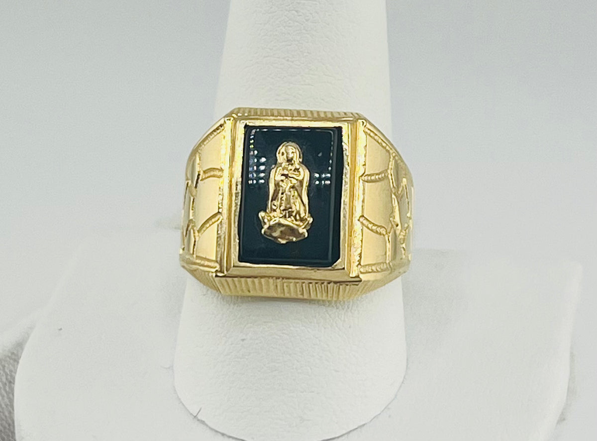 14k ring men virgen with onix