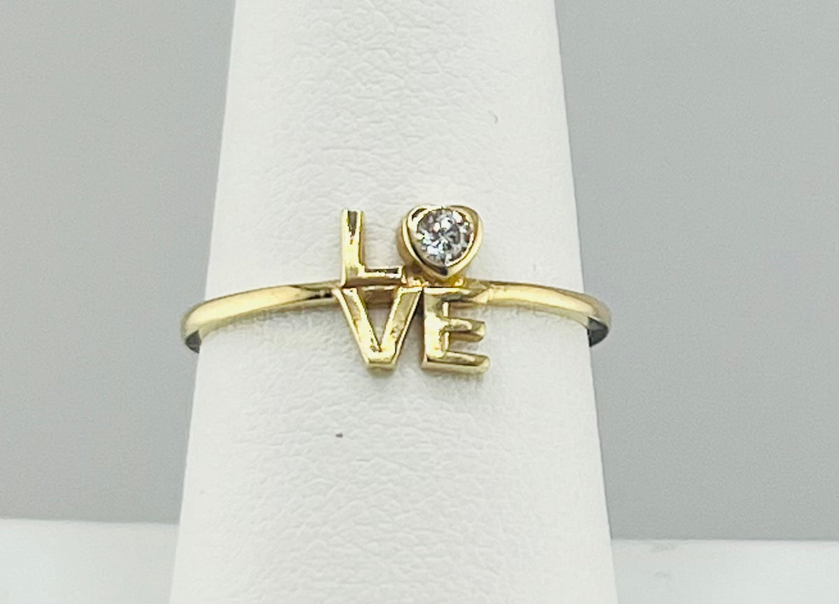 14k heart ring with stones