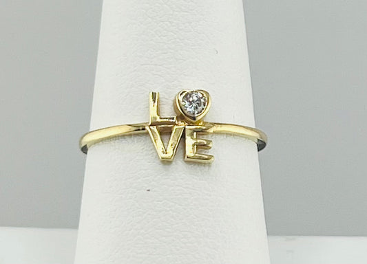 14k heart ring with stones