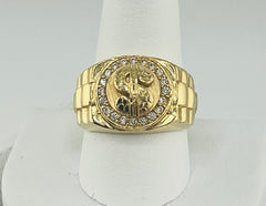 14k ring men green stone