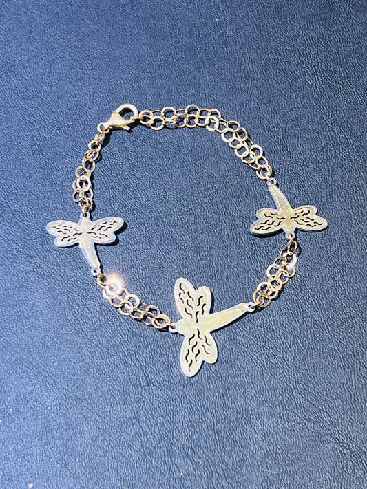 14k butterfly bracelet 7”