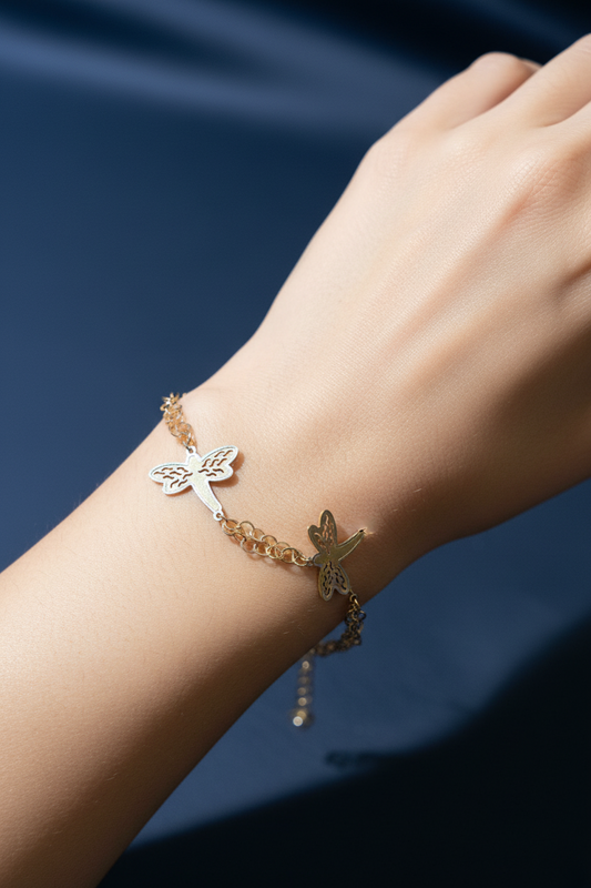 14k butterfly livelula bracelet 7” en especial