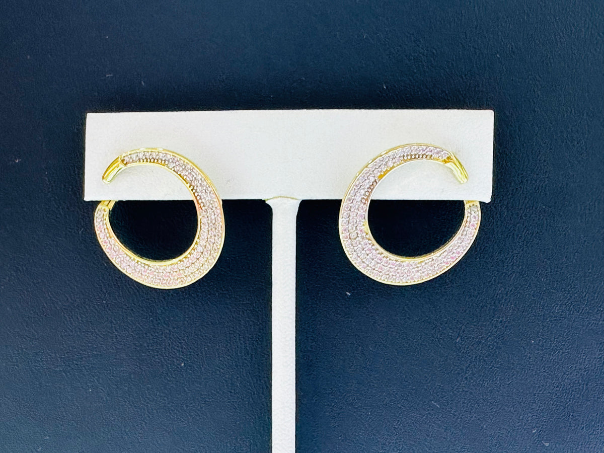 14k Earrings stylish hoops with stones a sophisticated touch