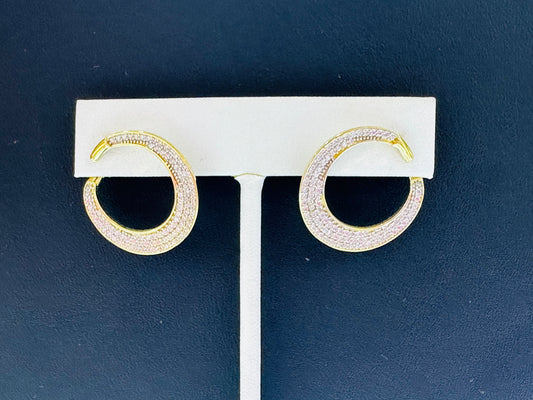 14k Earrings stylish hoops with stones a sophisticated touch