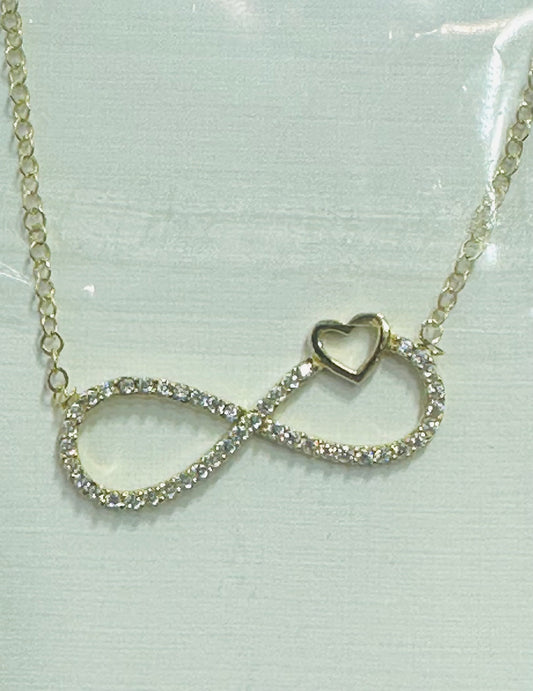 14k necklace infinity choker with heart