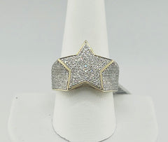 10k star diamond ring men and ladies