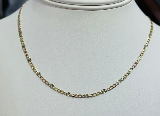 14k 3 color necklace 16”