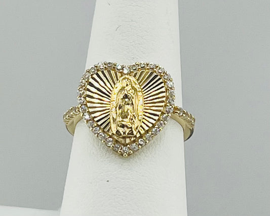 14k ring ladies heart with virgen