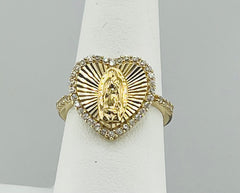 14k ring ladies heart with virgen