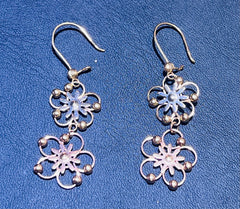 14k earing 3color flowers