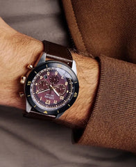 Citizen’s Terra Force takes inspiration from the golden age of aviation, pairing rugged chronograph styling with Eco-Drive technology powered by any light. Visit us at Viannys Jewelry LLC to experience this bold timepiece up close.