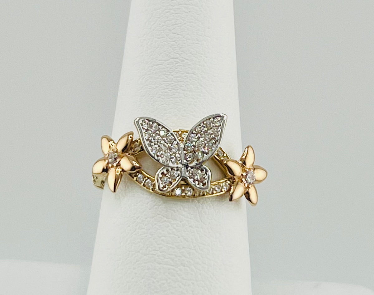14k ring butterflies