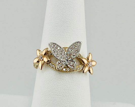14k ring butterflies