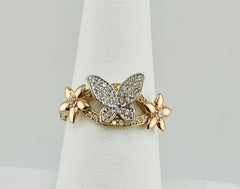 14k ring butterflies
