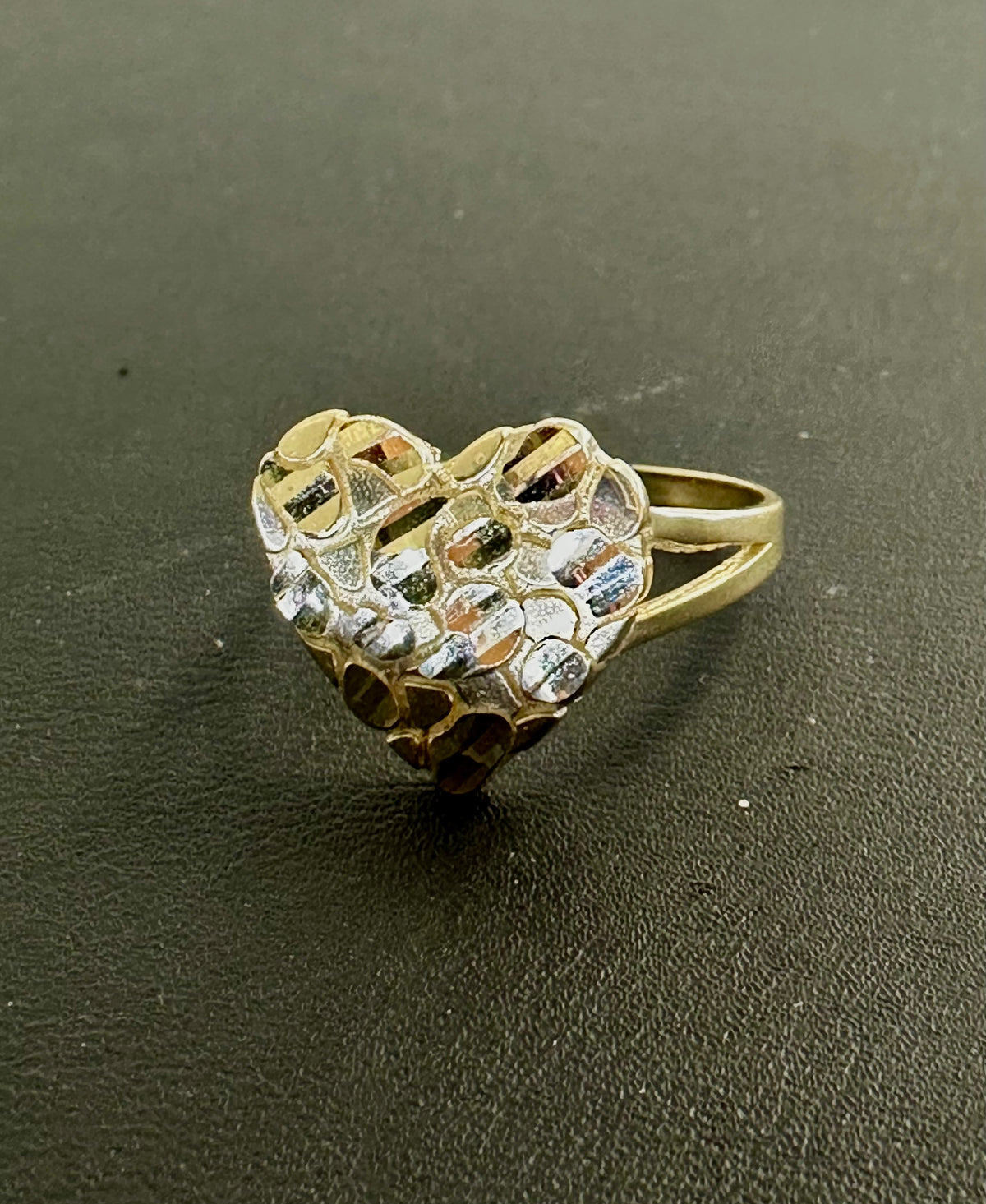 14k nugget ring anillo corazon 2.66g