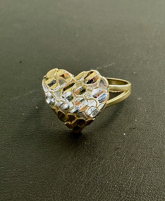 14k nugget ring anillo corazon 2.66g