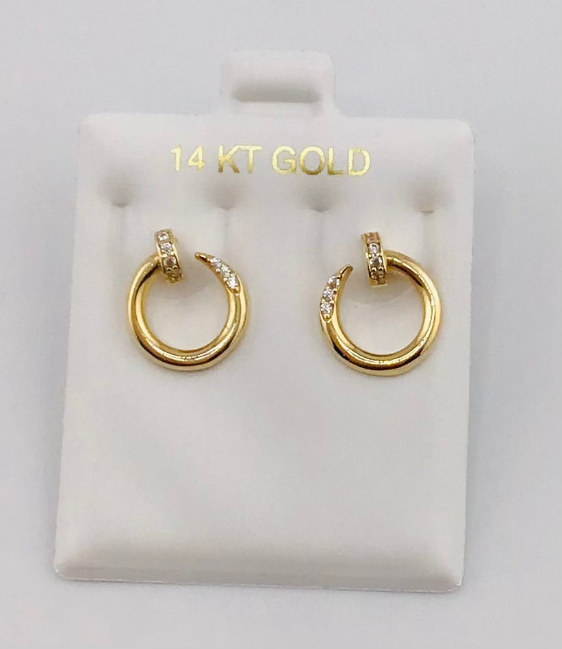 14k earing clavo nail