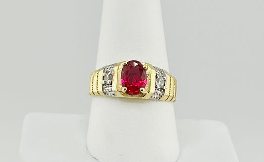 14k ring with red stone