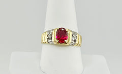 14k ring with red stone
