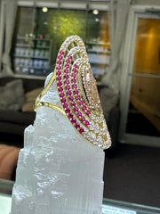 14k ring virgen multicolor stones
