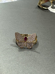 14k butterfly ring