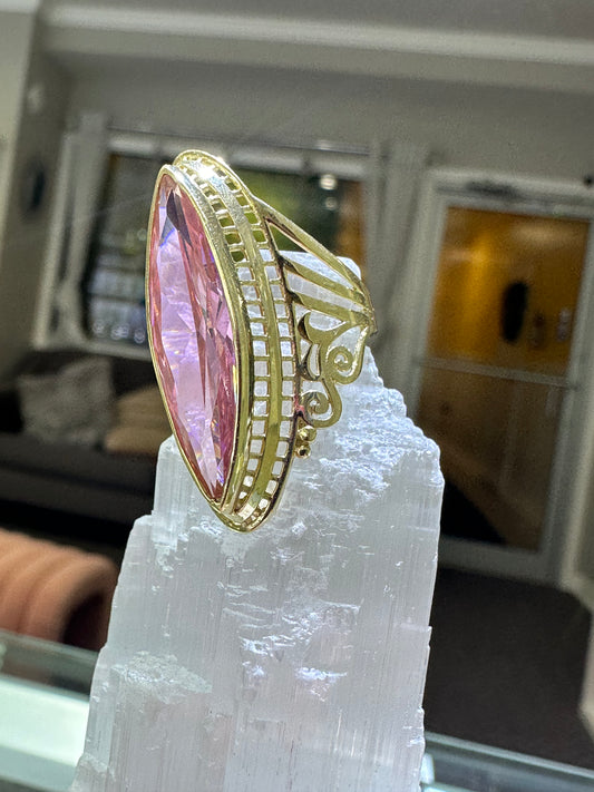 14k ring pink stone