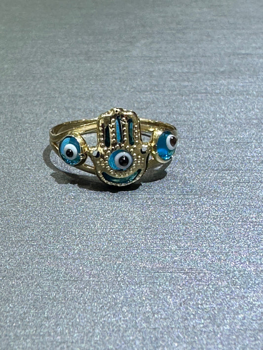 14k ring fatima manos eye blue
