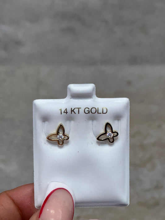 14k Stunning Butterfly earrings with stone