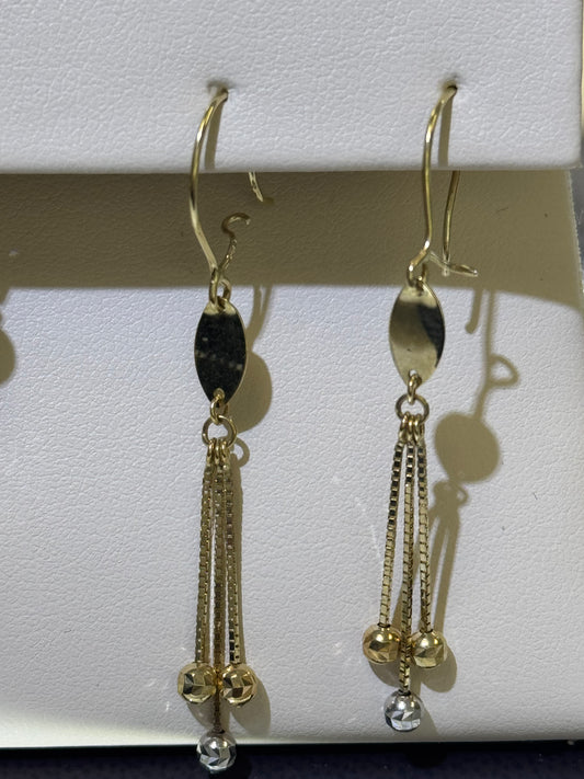 14k Dangling circles earrings
