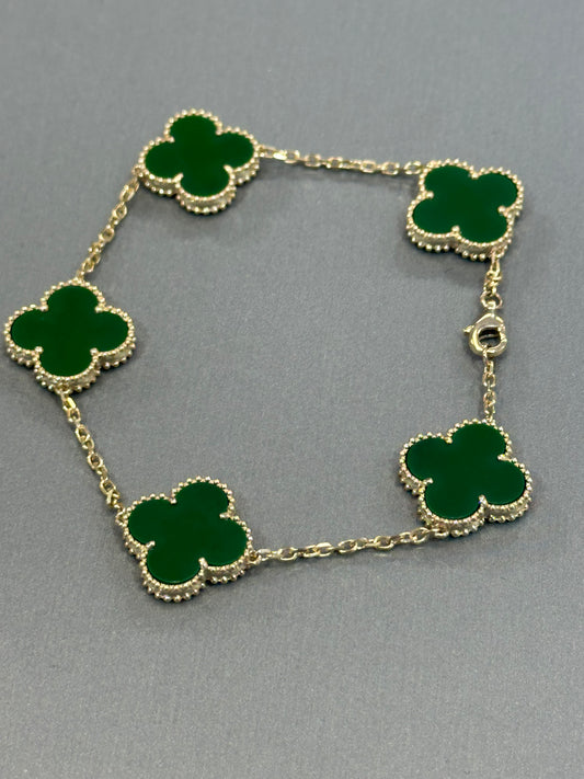 14k bracelet clover green