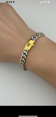 10k Monaco bracelet 2 tones 7” and 8” long
