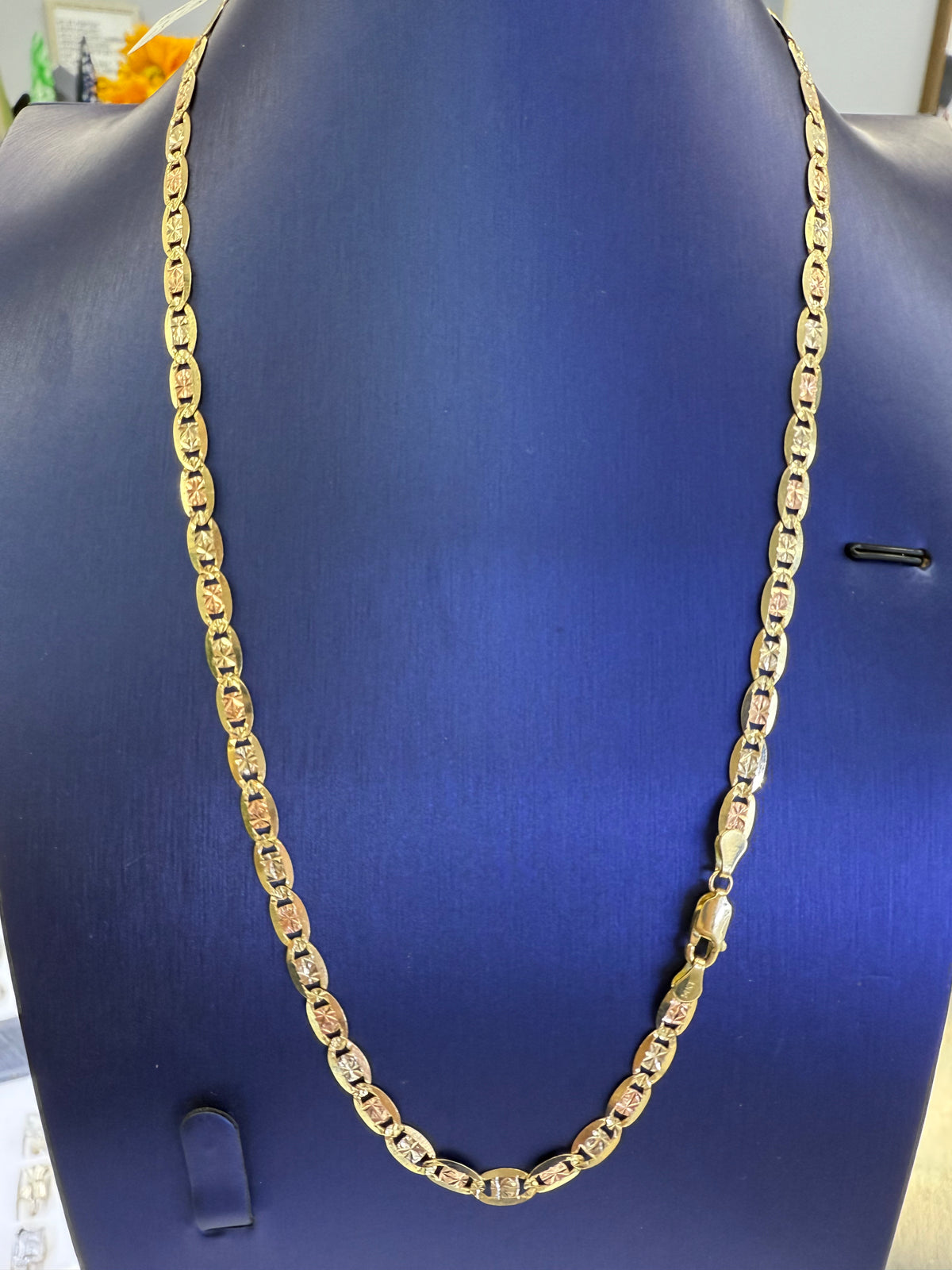 14k necklace valentino 3color 20”