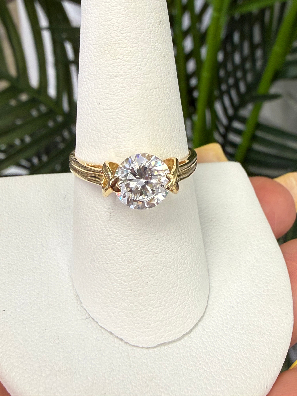 14k ring ladies engagement cz