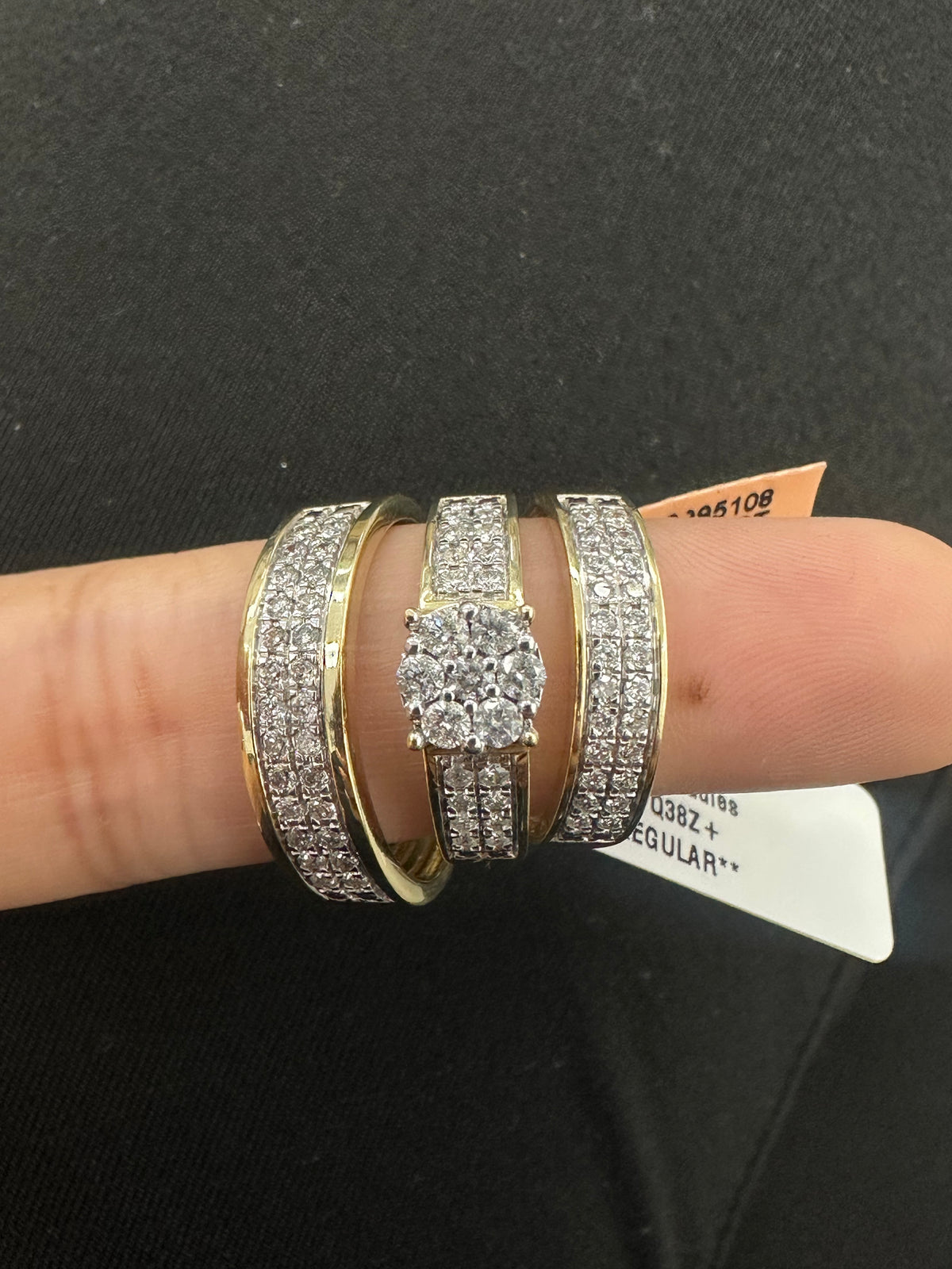 10k gold 1ct diamond tri rings