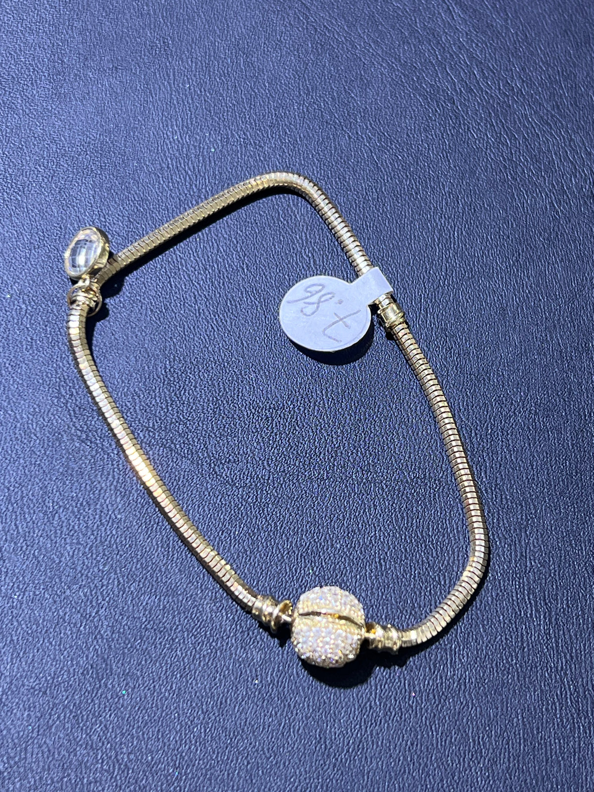 14k Custom charm bracelet with stones on lock