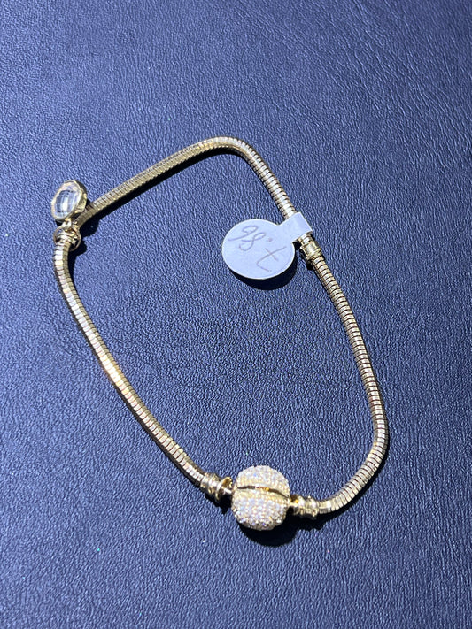 14k Custom charm bracelet with stones on lock