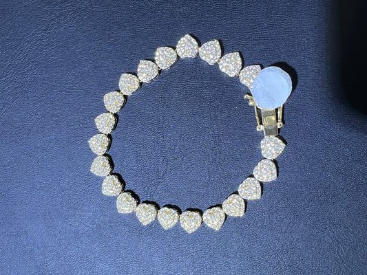 14k Stone heart bracelet