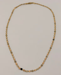 14k necklace valentino with mirror's tricolor with circle lobster 16"