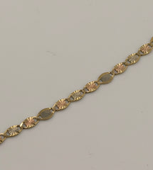 14k necklace valentino with mirror's tricolor with circle lobster 16"