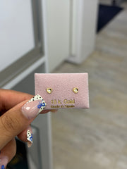 18k heart stone earrings