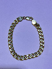 14k cuban link bracelet 7”