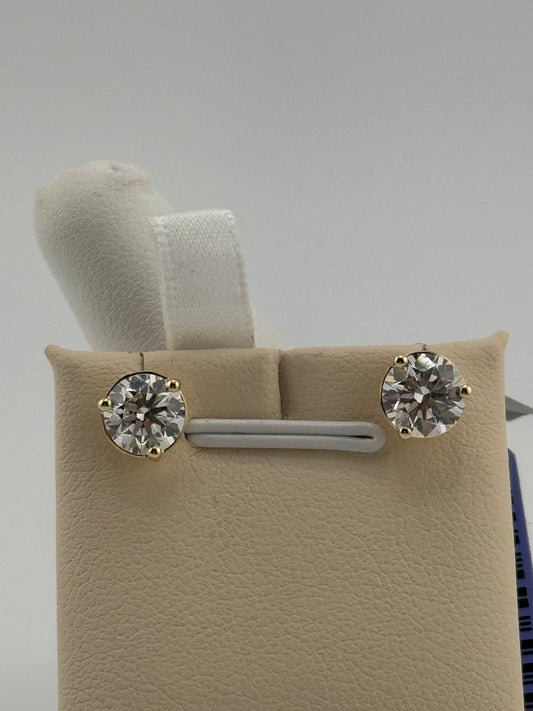 14k Round diamond earrings