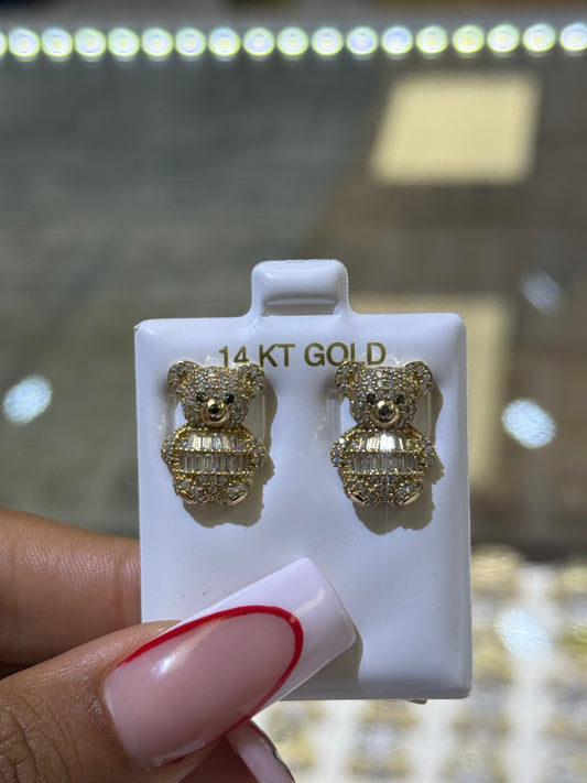 14k Bear earrings