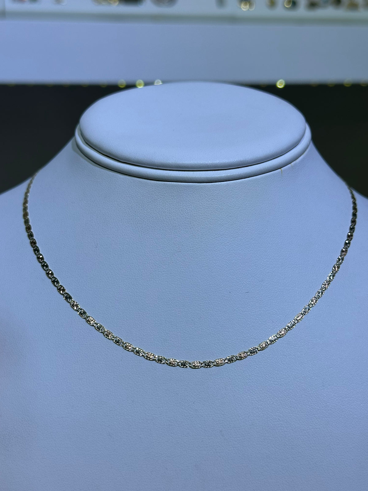 14k valentino necklace 16”